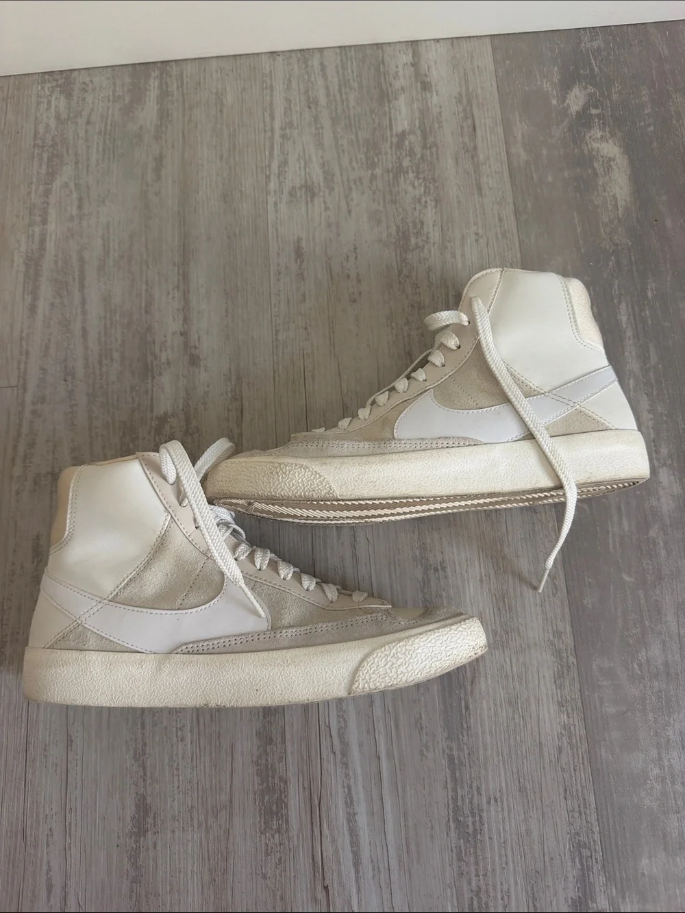 Nike Women's High-Top Sneakers in Off-White and Cream